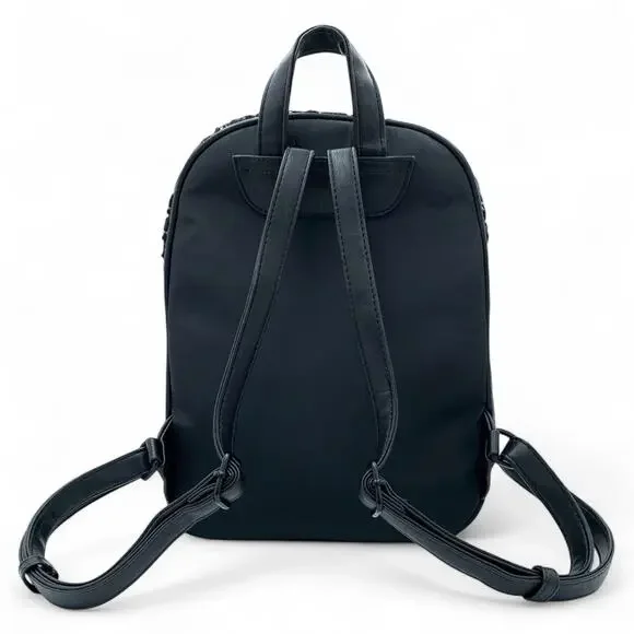Badgley Mischka Backpack Tweed Quilted Studded Black White  display picture 2